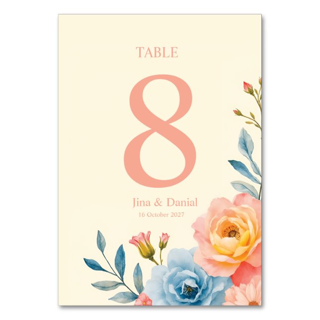 Garden Serenade Table Number (Front)