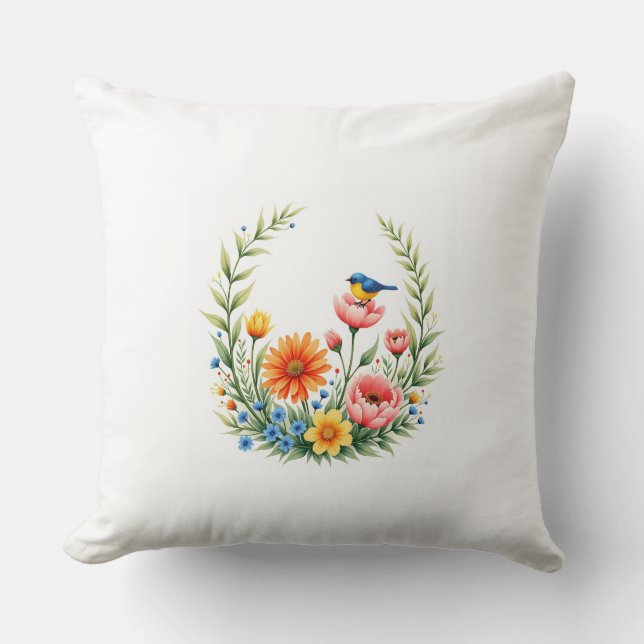 Garden Serenade Throw Pillow (Front)