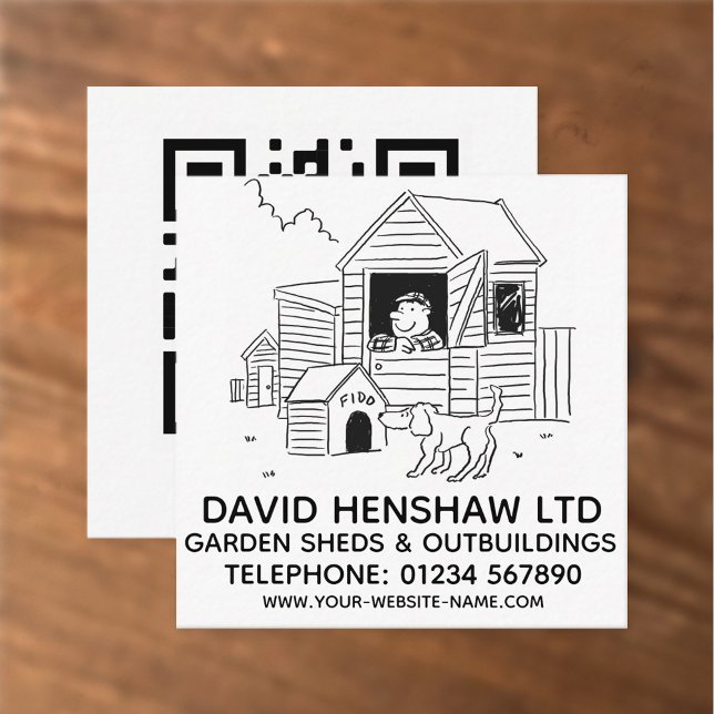 Garden Sheds & Outbuildings Square Business Card (Creator Uploaded)