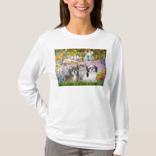 Garden - Shih Tzus (three) T-Shirt (Front)