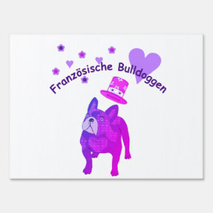 Garden sign French Bulldog Flea
