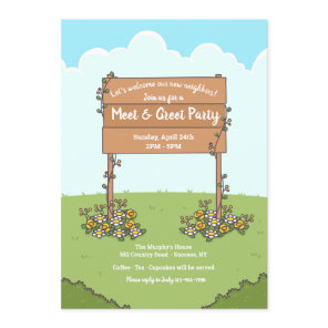 Garden Sign Meet and Greet Party Invitation