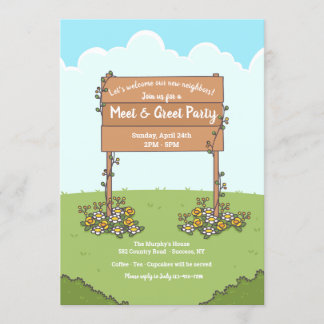 Garden Sign Meet and Greet Party Invitation