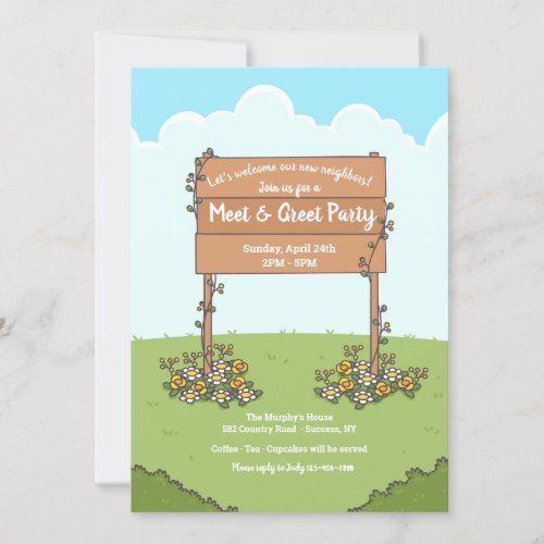 Garden Sign Meet and Greet Party Invitation