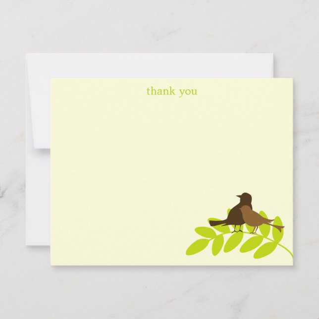 Garden Silhouettes Flat Thank You Notes Invitation (Front)