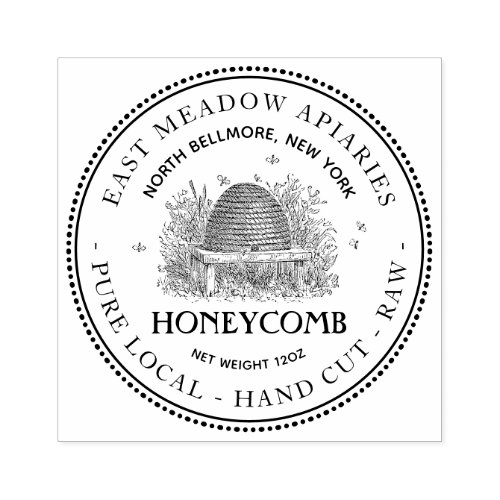 Garden Skep Hive Hand Cut Honeycomb Stamp