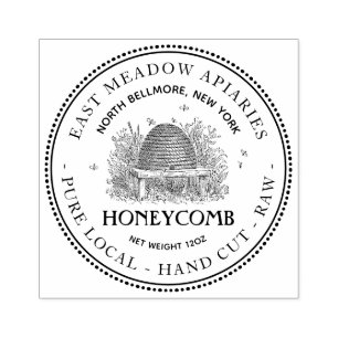 Garden Skep Hive Hand Cut Honeycomb Stamp