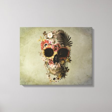 Garden Skull Light Canvas Print