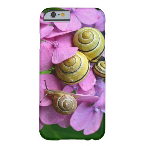 Garden Snails on Pink Flowers Barely There iPhone 6 Case