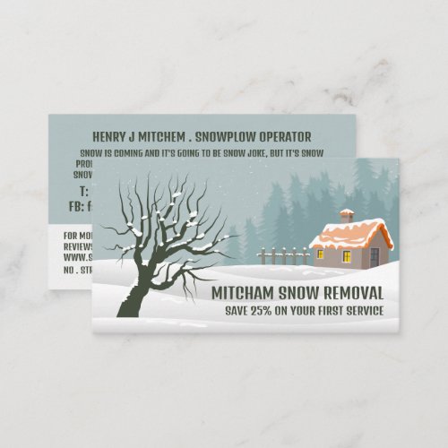 Garden Snow Snow Removal Company Advertising Business Card