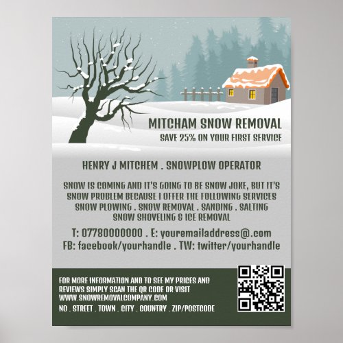Garden Snow Snow Removal Company Advertising Poster