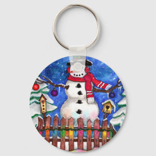 Garden Snowman Keychain