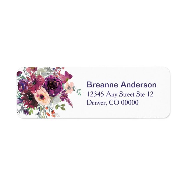 Garden Splash Modern Floral Return Address Label (Front)