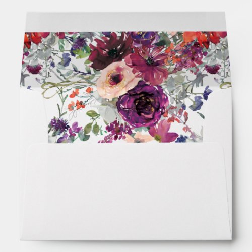 Garden Splash Modern Floral Wedding Envelope