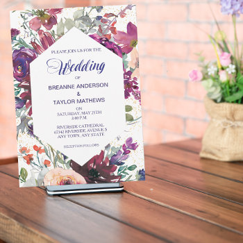 Garden Splash Modern Floral Wedding Invitation by AvenueCentral at Zazzle