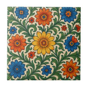 Garden Splendor Floral Ceramic Tile