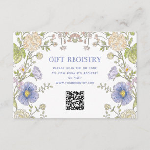 Garden Spring Floral Bridal Shower QR Code Enclosure Card