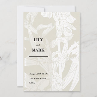 Garden spring flowers. Engraved background. Invitation