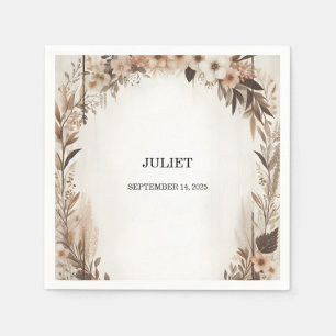 Garden Spring Wood Boho Rustic Bridal Shower Napkins