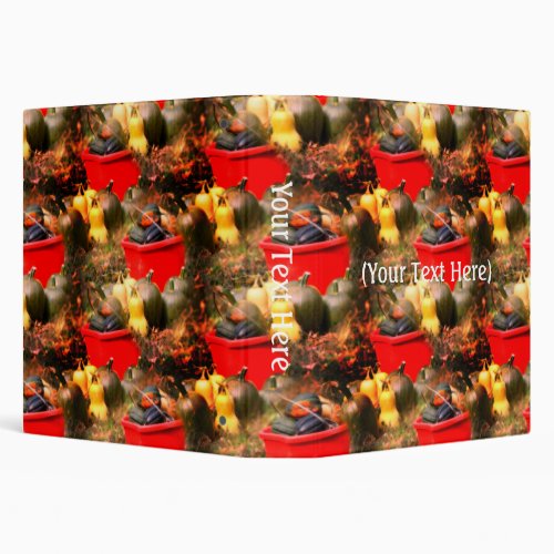 Garden Squash Nature Pattern Personalized 3 Ring Binder