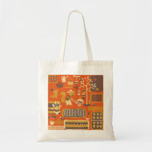 Garden Squirrels: Whimsical Animal Scene Tote Bag