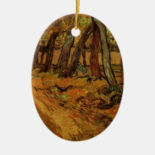 Garden St Paul Hospital Figure by Vincent van Gogh Ceramic Ornament (Front)