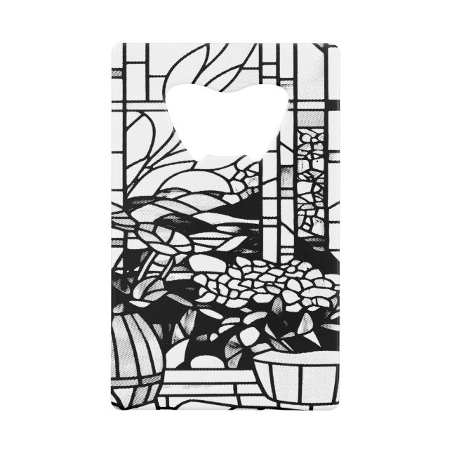 Garden Stained Glass  Credit Card Bottle Opener (Front)