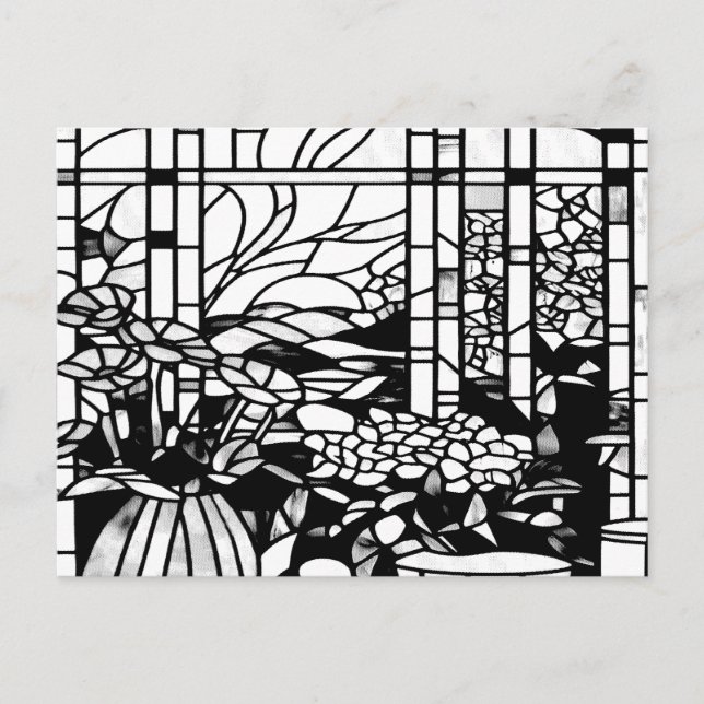 Garden Stained Glass  Holiday Postcard (Front)