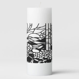 Garden Stained Glass  Pillar Candle