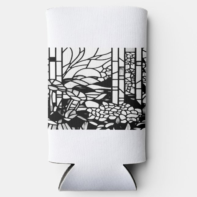 Garden Stained Glass  Seltzer Can Cooler (Front)