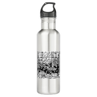 Garden Stained Glass  Stainless Steel Water Bottle