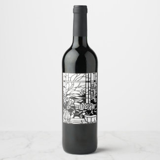 Garden Stained Glass  Wine Label