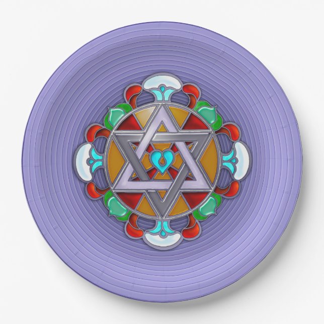 Garden Star in Lilac Paper Plates (Front)