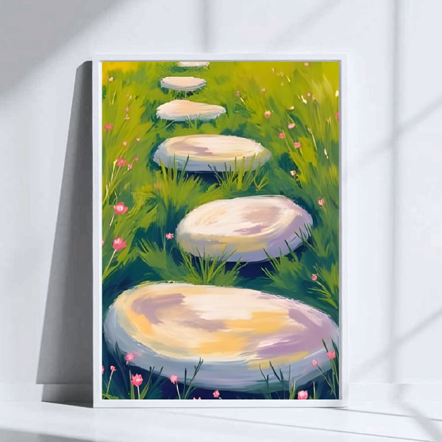 Garden Stepping Stones Watercolor Painting Poster (Creator Uploaded)