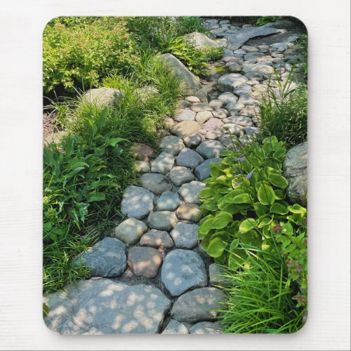Garden stone path  nature  core life   mouse pad