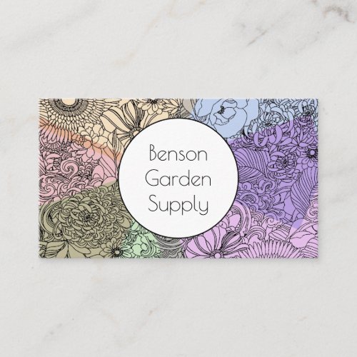 Garden Store Florist or Nursery Colorful Flower Business Card