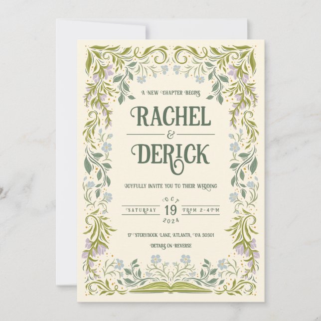 Garden Storybook Fairytale Wedding Invitation (Front)