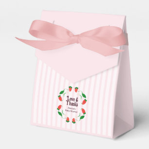 Garden Strawberry Love and Thanks Baby Shower Favor Boxes
