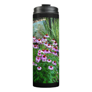 Garden Stream with Purple Coneflowers Thermal Tumbler