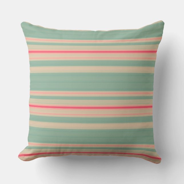 Garden Stripes 03 Throw Pillow (Front)