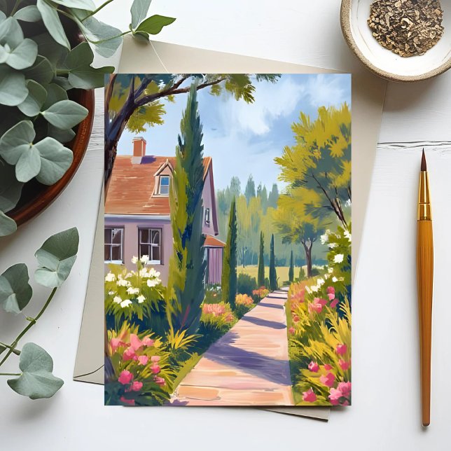 Garden Stroll | Oil Painting Floral Path Postcard (Creator Uploaded)