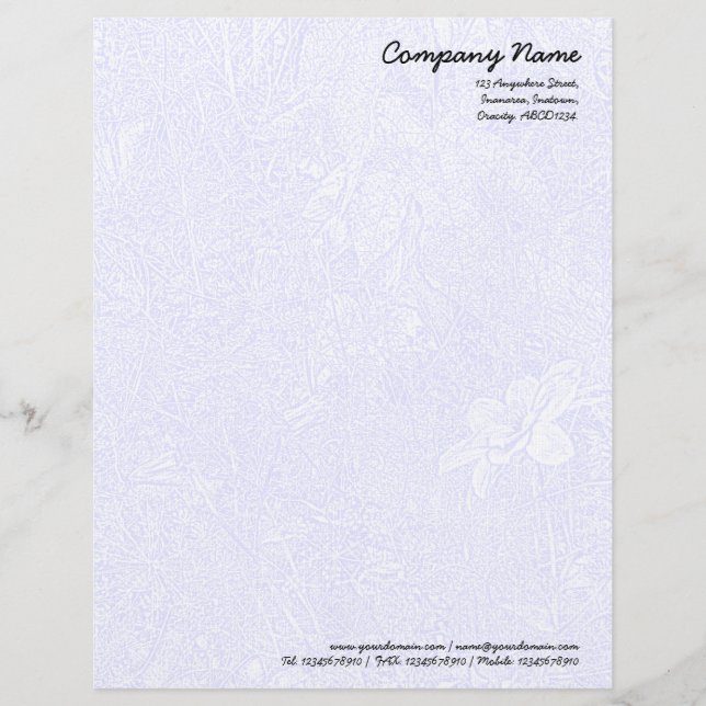 Garden - Subtle Blue Letterhead (Front)