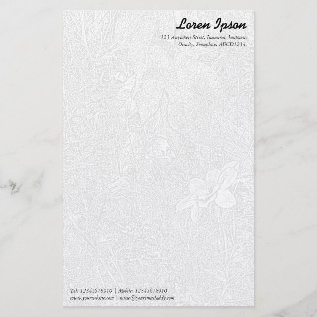 Garden - Subtle Gray Stationery (Front)
