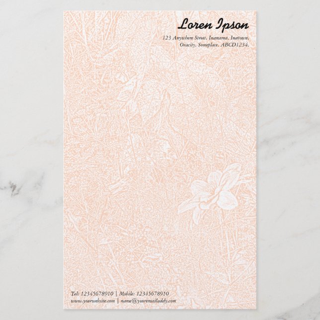 Garden - Subtle Orange Stationery (Front)