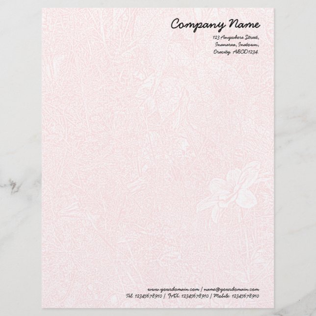 Garden - Subtle Pink Letterhead (Front)
