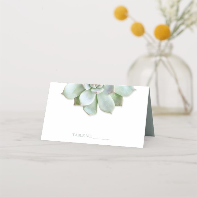 Garden Succulent Cactus Wedding Place Card (Front)