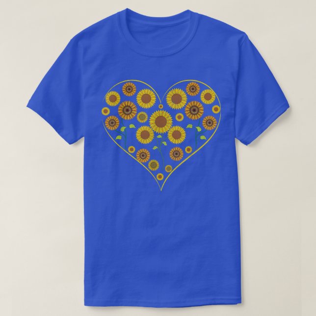 Garden Sunflower Lover Heart Flower Blossoms Sunfl T-Shirt (Design Front)