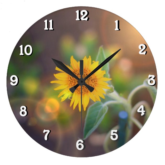 Garden Sunflower Wall Clock Zazzle Com   Garden Sunflower Wall Clock R1518999a3b204e65a259147002809727 Fup13 8byvr 630 