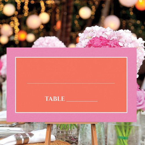 Garden Sunrise Pink Orange Watercolor Wedding Place Card