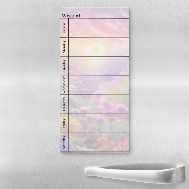 Garden sunset week planner magnetic notepad (In Situ)